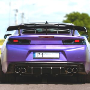 Rear Diffuser with Fins - Single/Quad Exhaust Tips - Matte Black (CAMARO 16-23 all except ZL1)