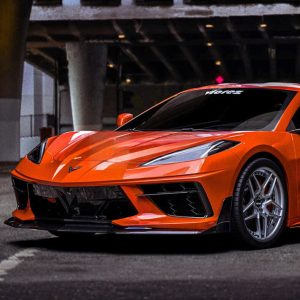 VZR2 Style Front Bumper Lip - Gloss Black (CORVETTE 20-24 C8)